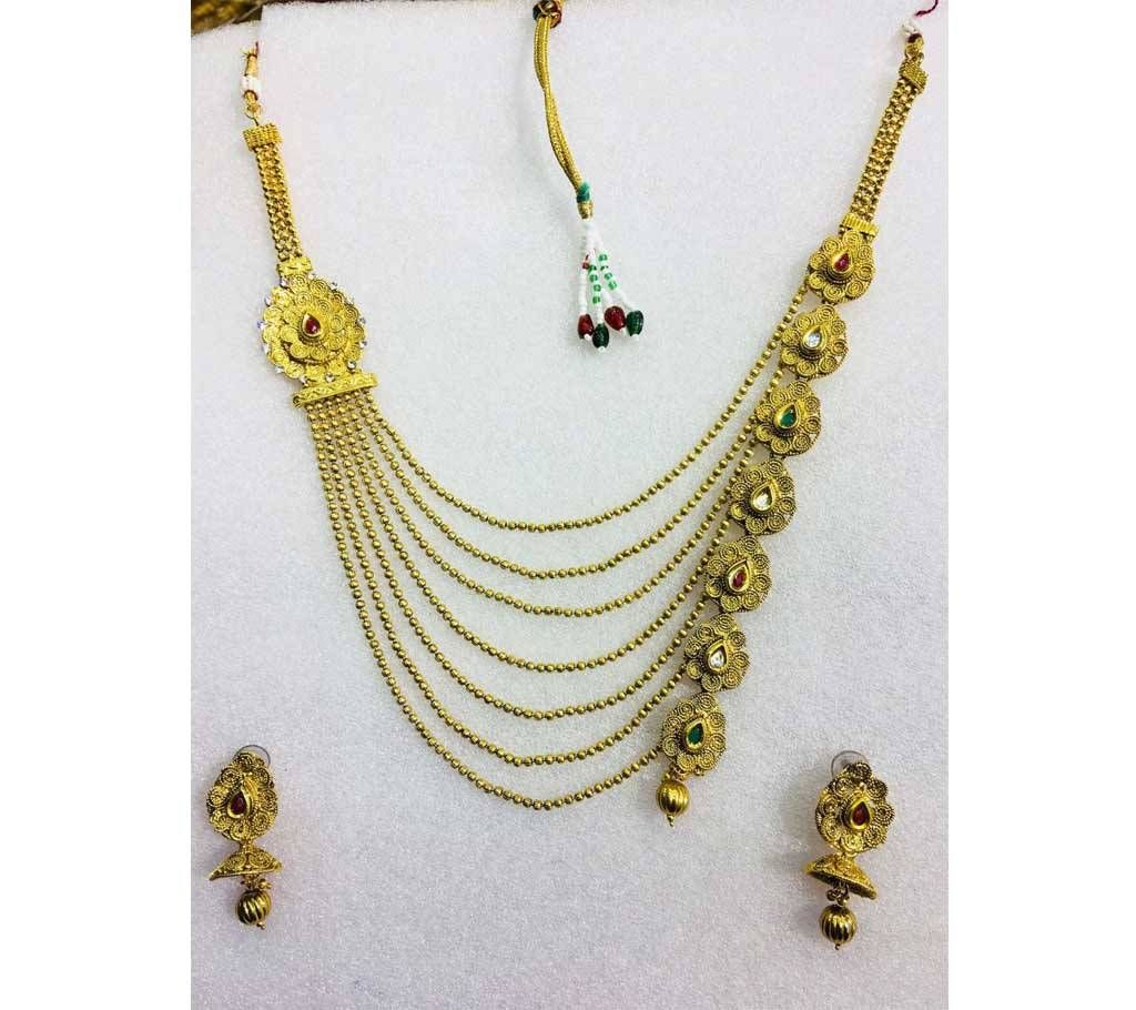Indian Golde Plated Necklace with Earrings
