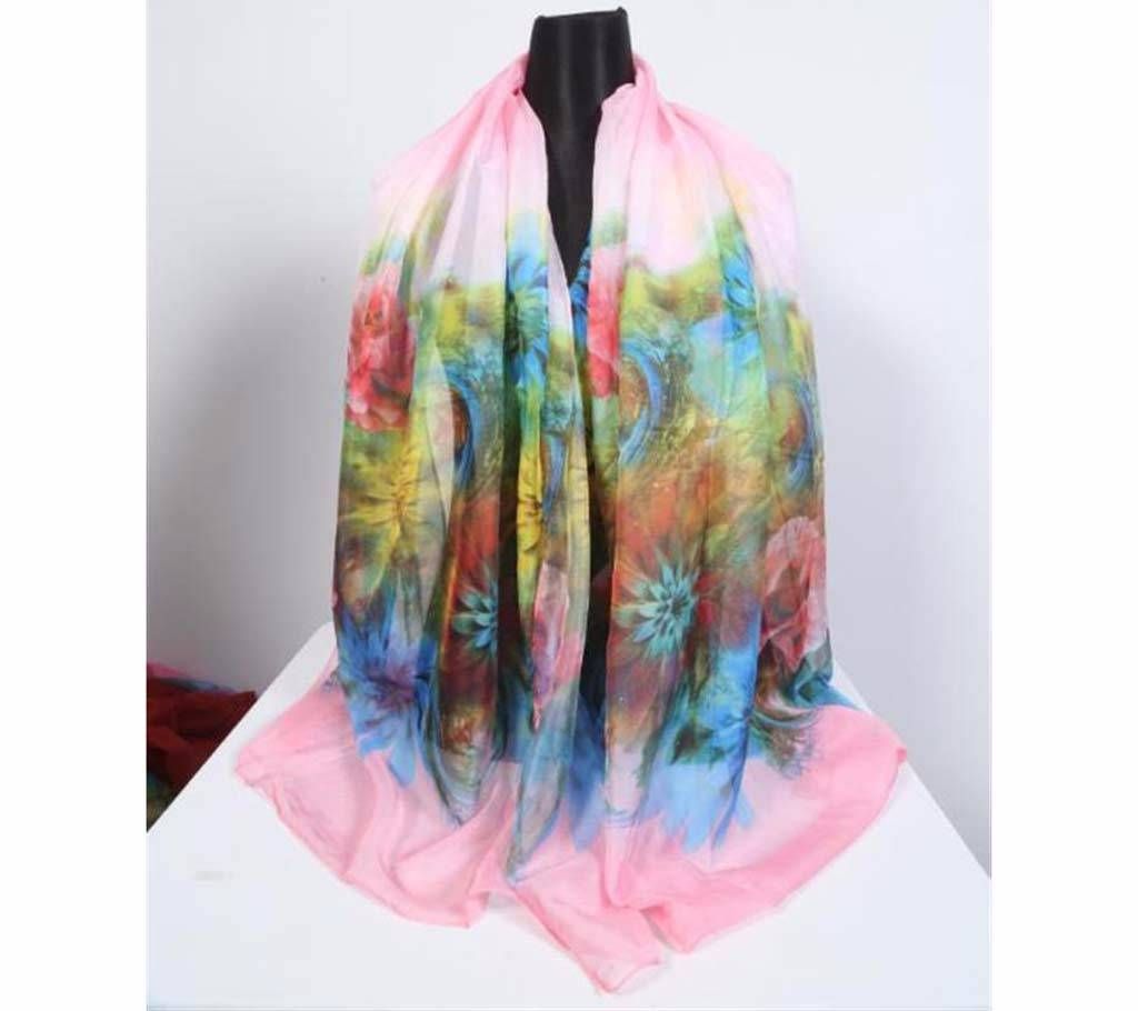 Ladies samuj silk floral print hijab
