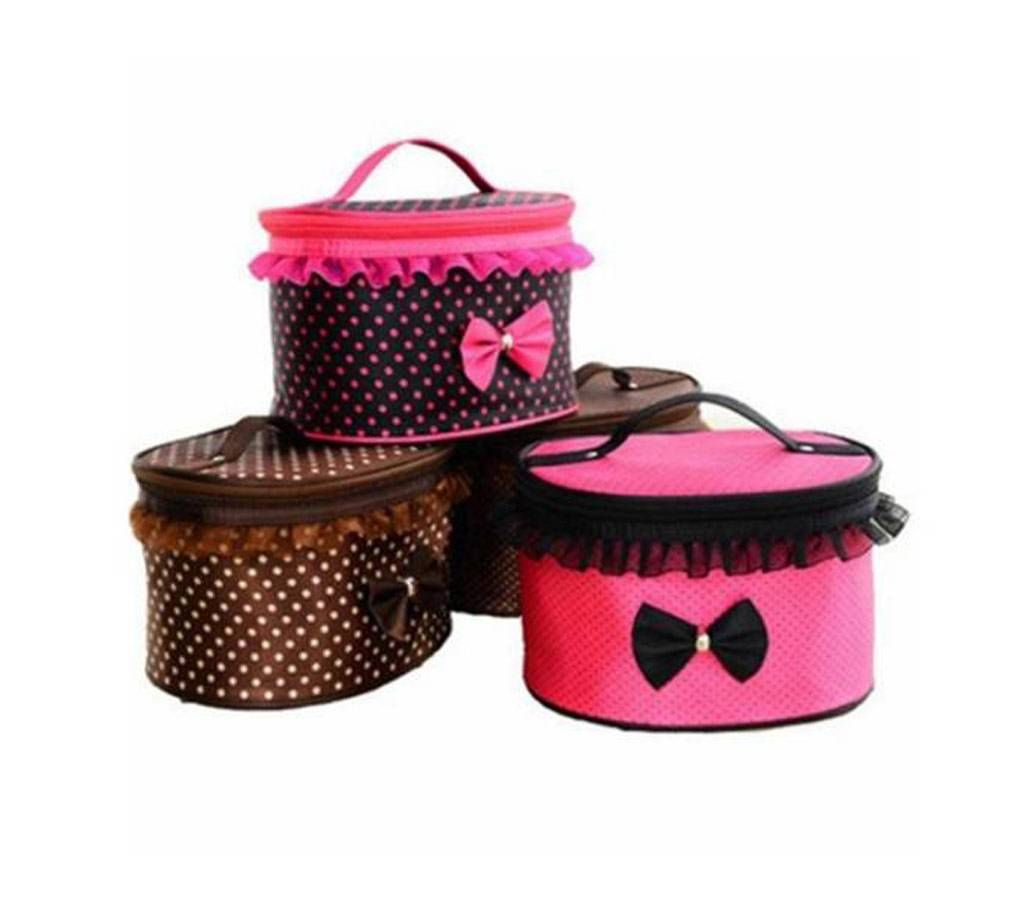 Cosmetic Bag For Women - Black and Pink