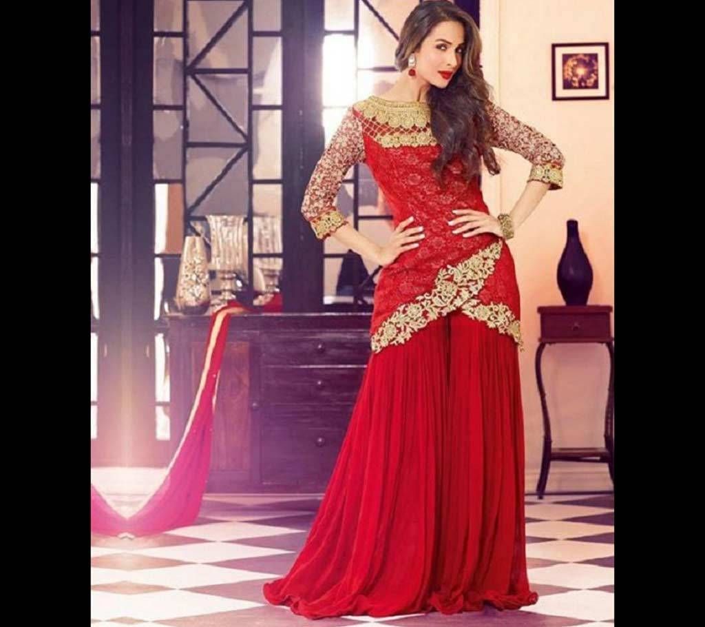 Lehenga Style Embroidered Gown - Copy