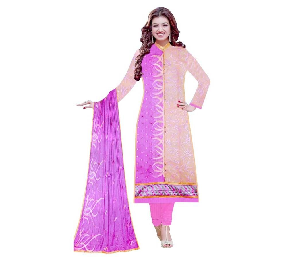 Unstitched Pure Lawn Organdy Three Piece