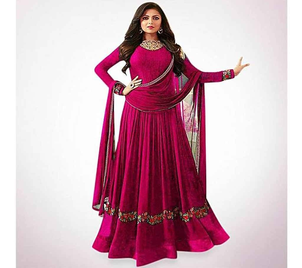 Deep Purple Embroidery Georgette Gown (Copy)