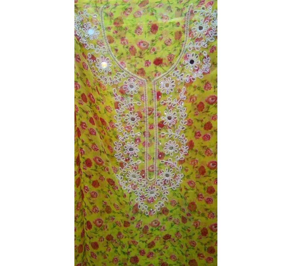 Indian Unstitched Chiffon Georgette Single Piece Kameez