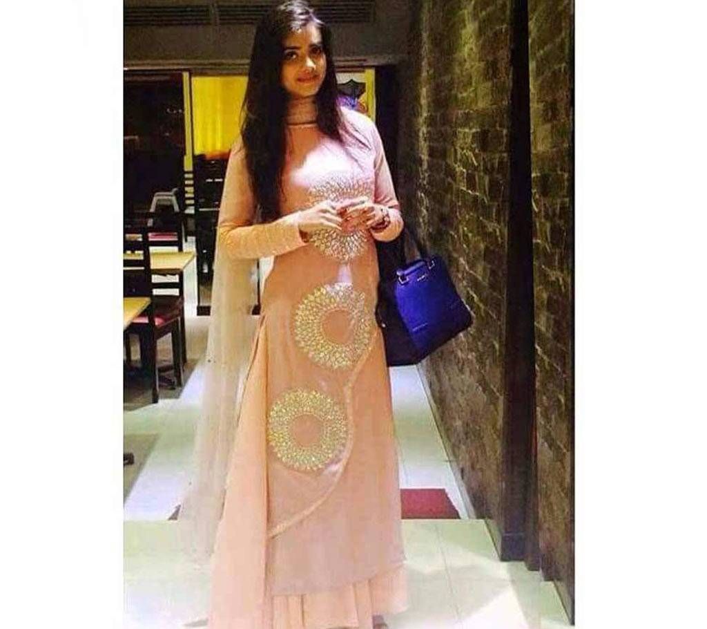 un stitched Indian embroidery Georgette three piece copy 