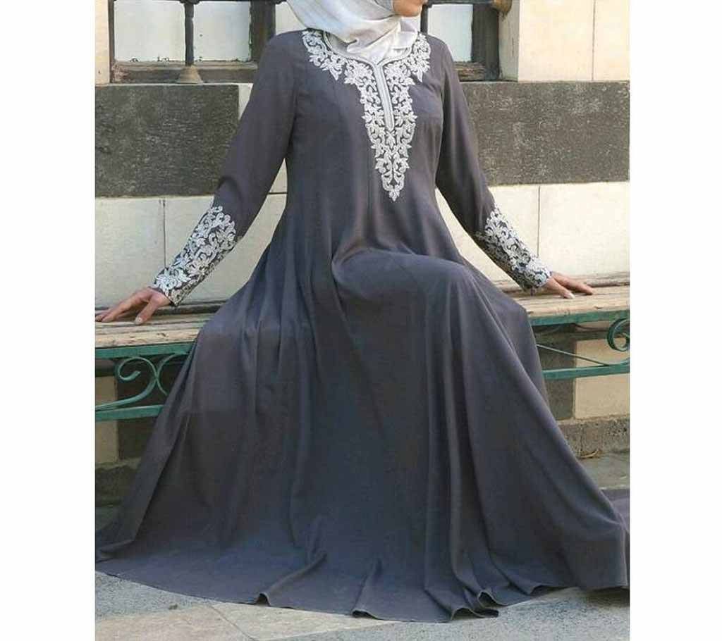 premium BMW fabric abaya 405 ash