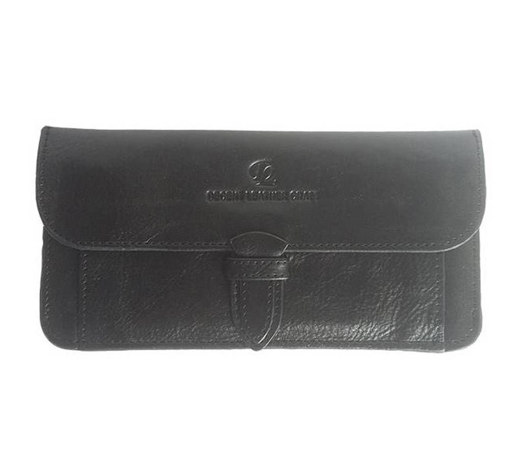 L-2KT Black Leather Handbag for Women, Ladies Purse with Phone Bag