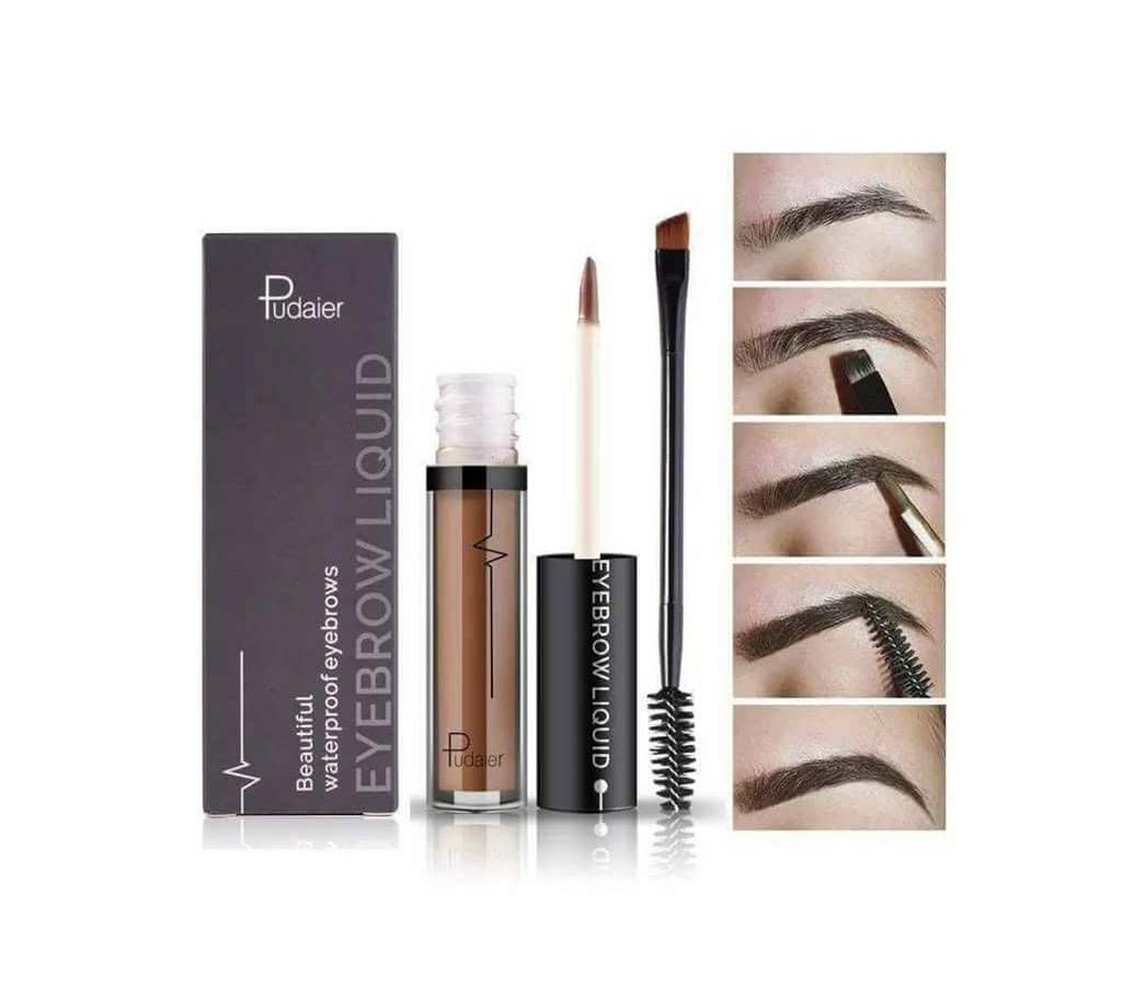 PUDAIER Liquid Eyebrow Gel Makeup Natural Eyebrow Tint Kit Waterproof Eyebrow EnhanceTatoo 2 Mins Black Brown Eye BLACK GeL