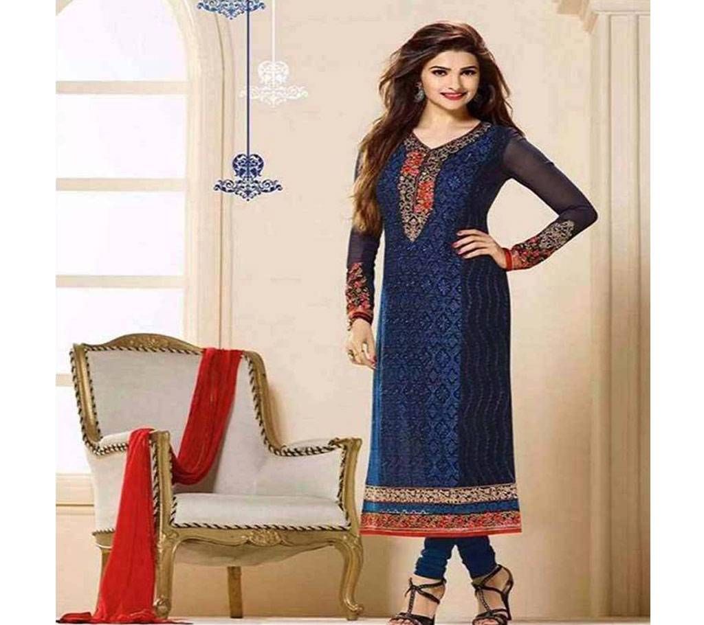 un stitched regular block design cotton three piece copy 