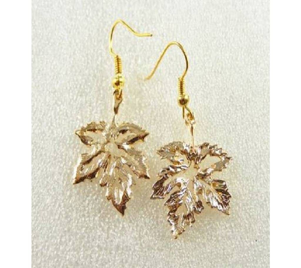 GraceAngie 1pair/pack Golden Zinc Alloy Plant Leaf Maple Ear Hook Earrings