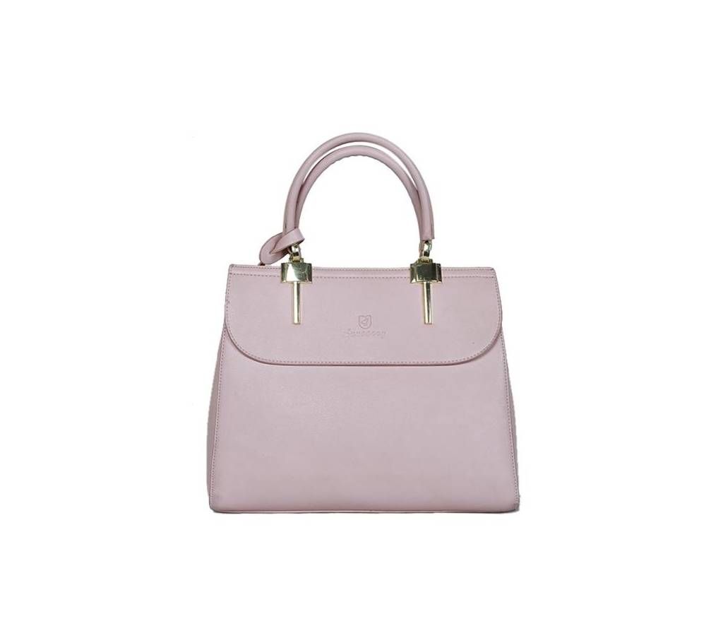 Light Pink Artificial Lather Hand Bag for Women