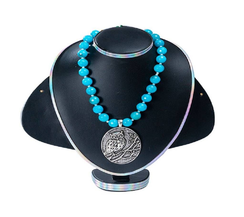 Blue Colour Marble Stone  Setting Necklace