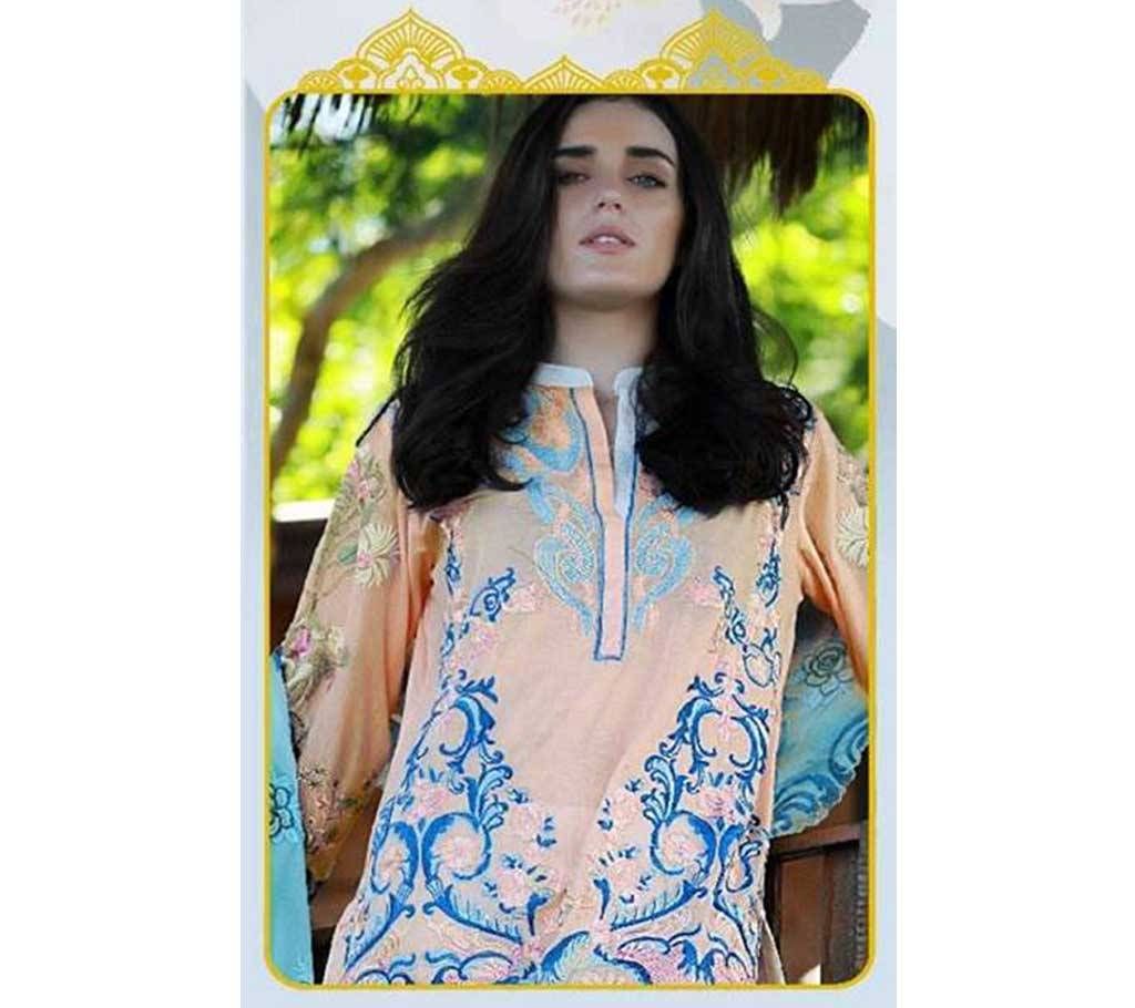 DEEPSY RINNAZ Unstitched Embroidery Cotton Three-Piece