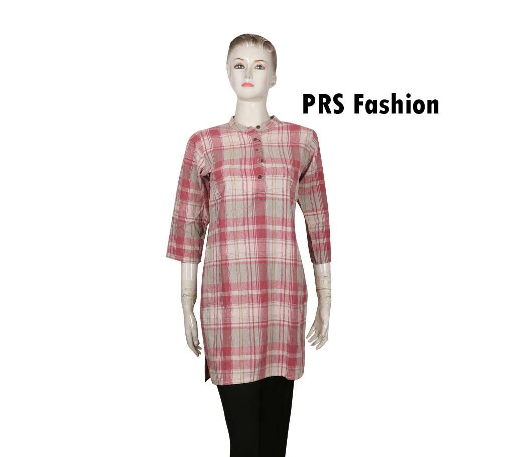 Readymade check cotton kurti 