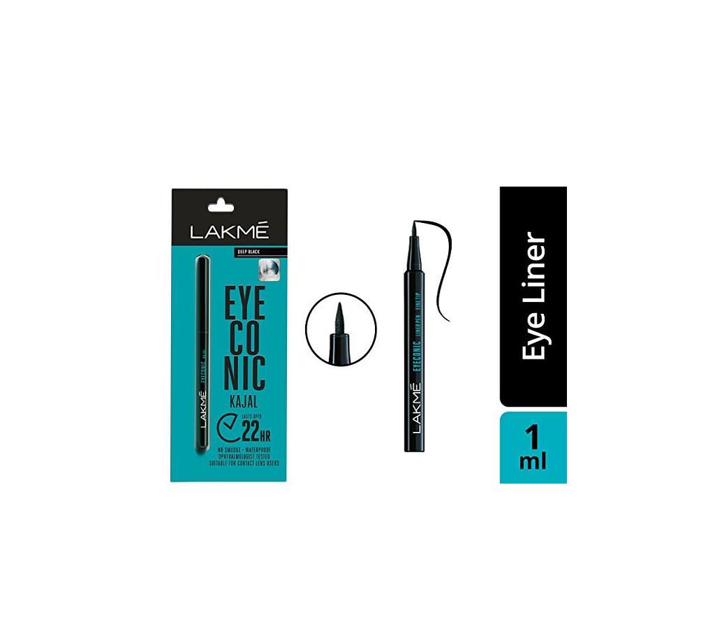 Lakme Eyeconic Kajal, Deep Black, 0.35g (Indian)