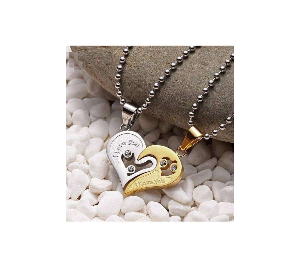 Couple Pendent Silver and Golden colour