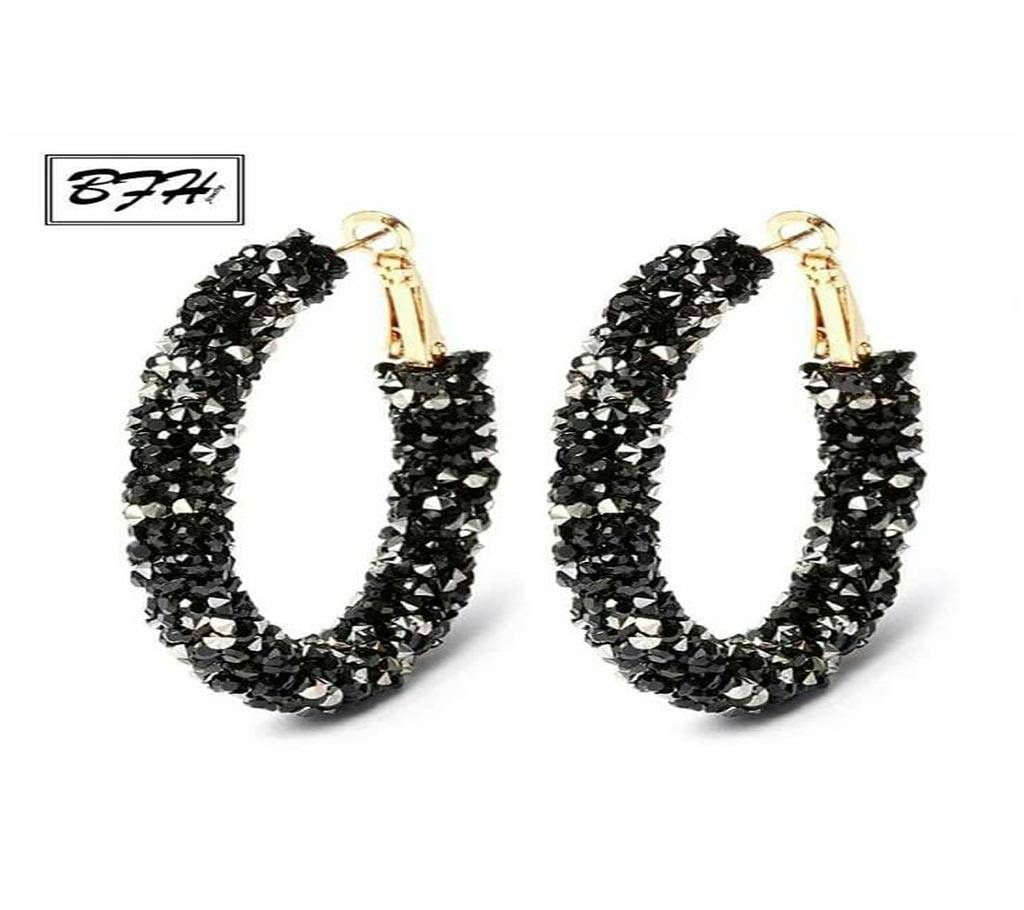 Round Crystal Big Drop Earring