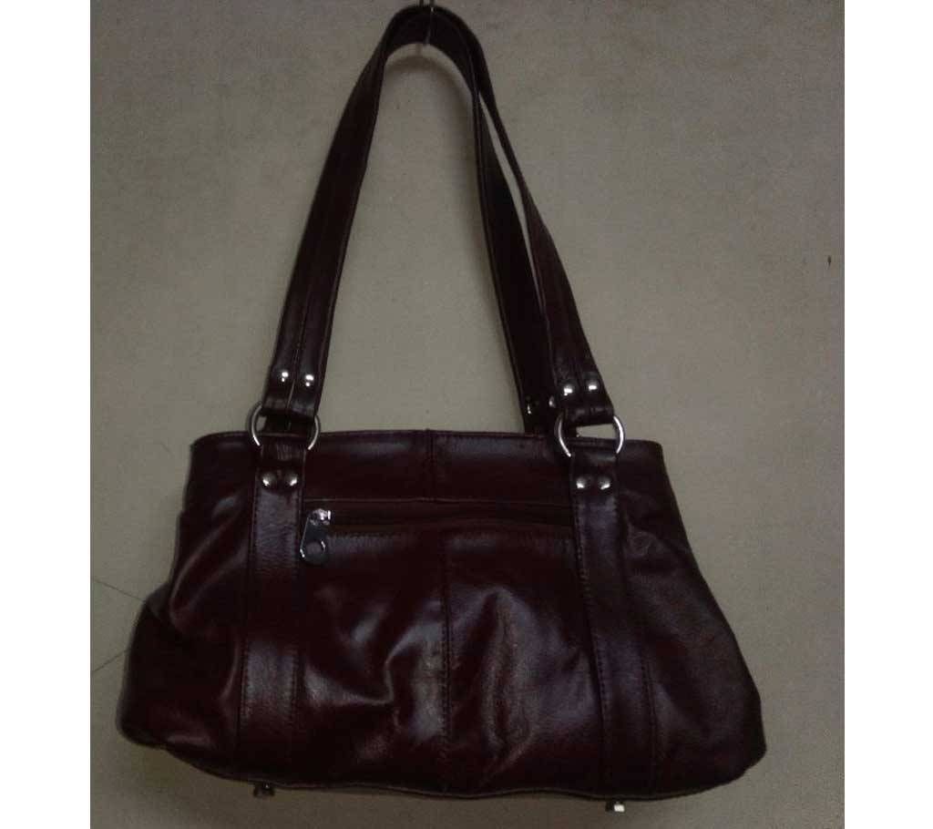 leather stylish woman hand bag