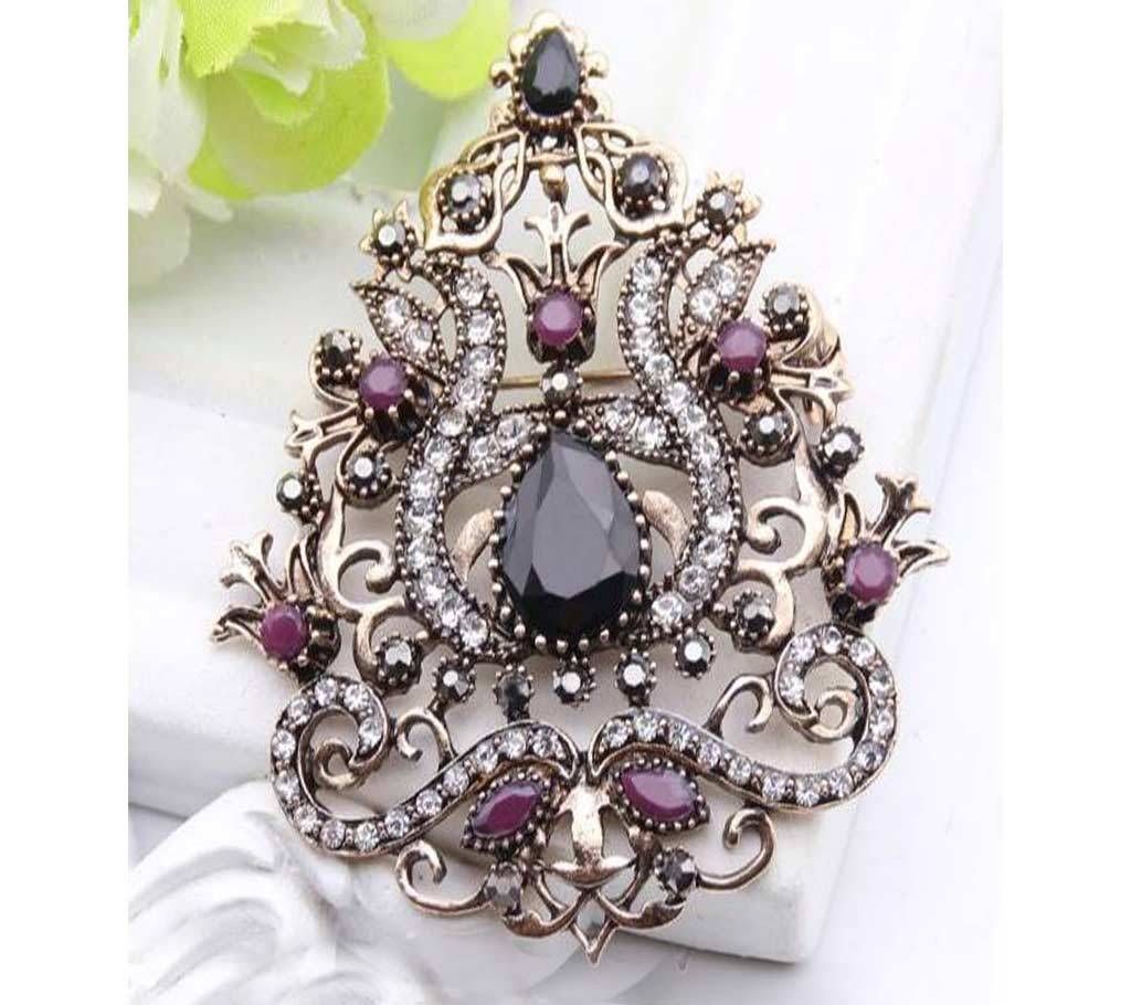 Romantic Flower Brooch Rhinestone Hijab Scarf Pins