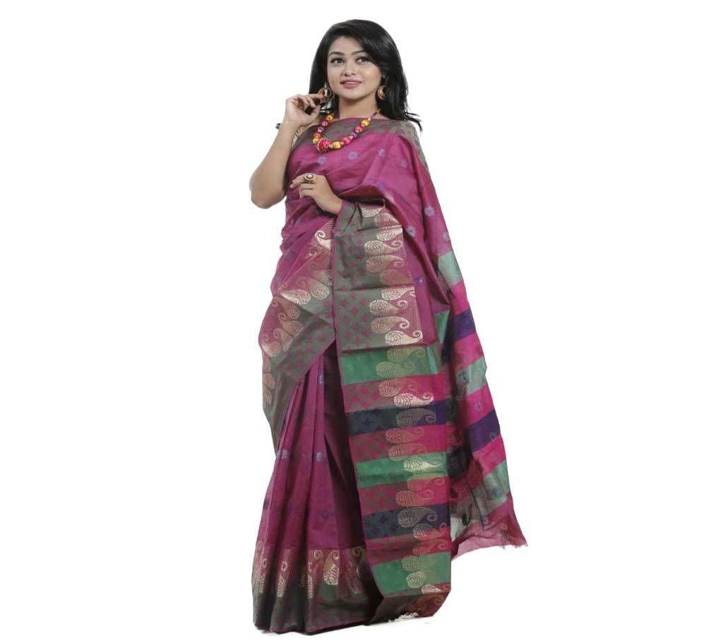 Light Megenta Color Tangail Silk Saree