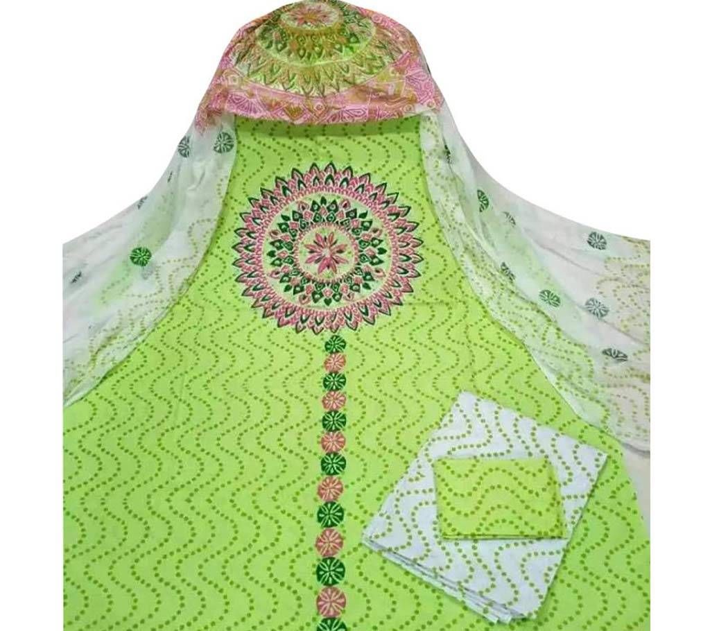 Unstitched block printed cotton salwar kameez FS-95