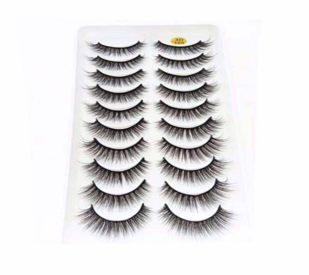 10 pairs pure natural long 3d mink False eyelashes for attractive eye