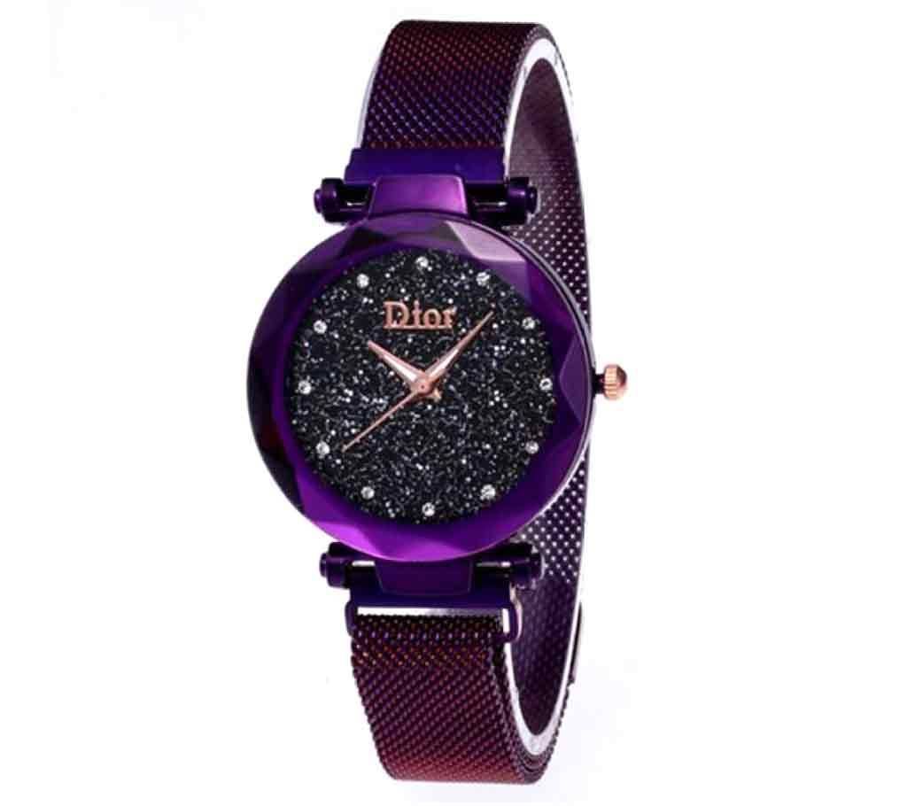Magnet Chain Ladies Wrist Watch - Purple