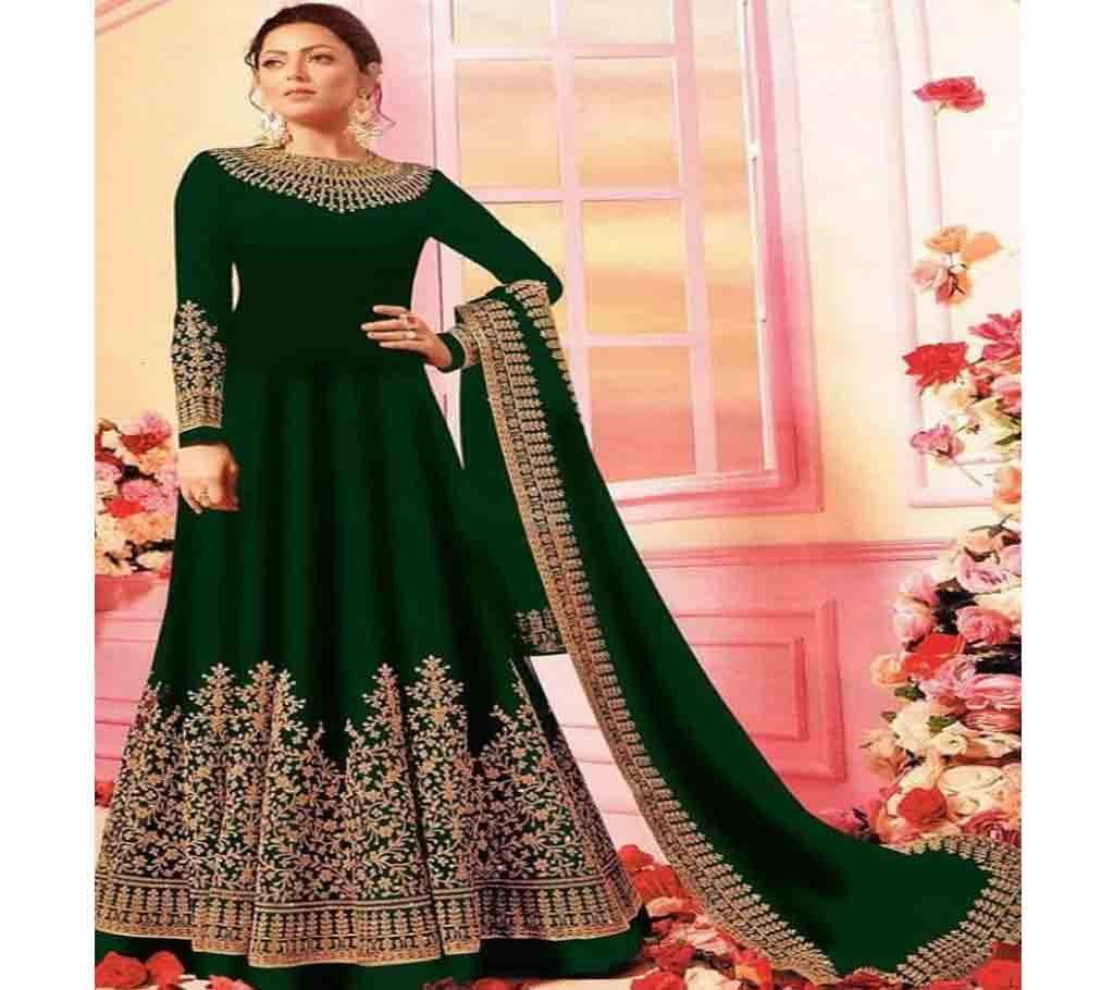 Unstitched Screen & Block Print Gown 