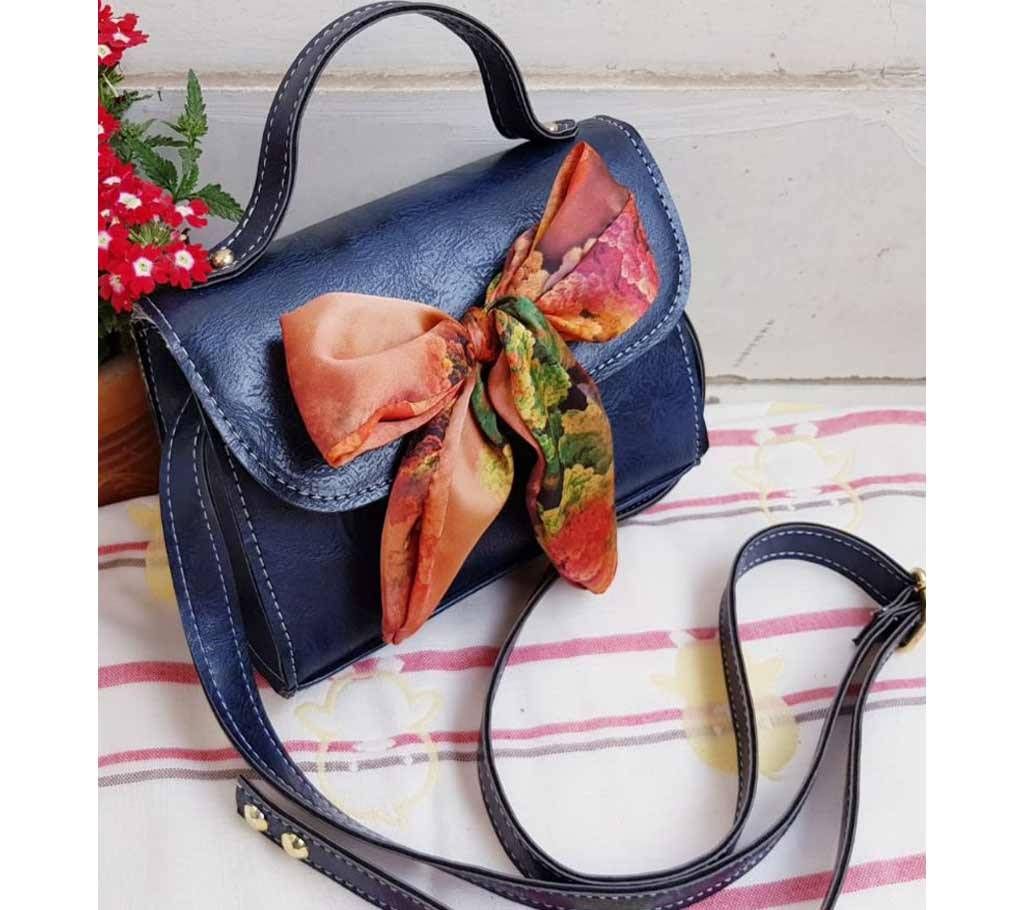 Blue Color PU Leather Cross body Shoulder Purse