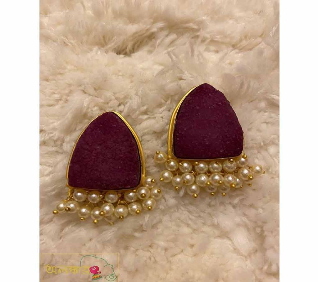 Uncut Deep Purple Top Triangle Shape
