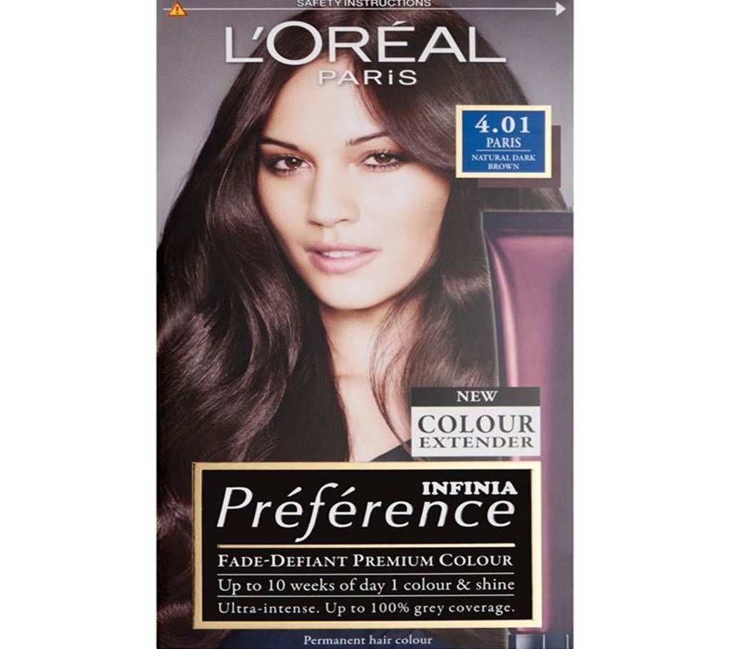 LOreal paris 4.01 Paris Natural dark brown Infinia Preference color gel-8.22oz-France