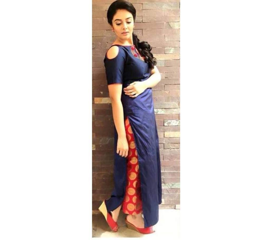 Semi-stitched Soft Toshor Embroidery Three Piece (Copy)