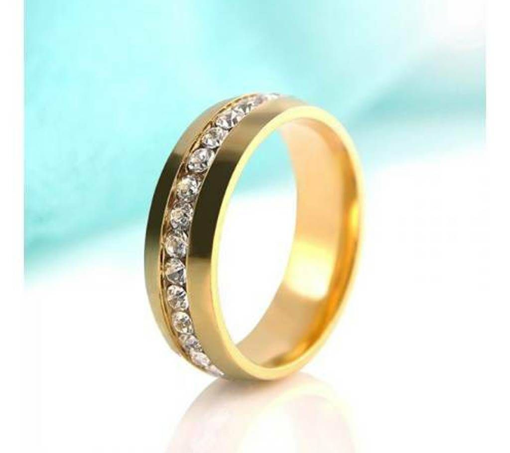Ladies Rainstone Setting Gold Plated Finger ring