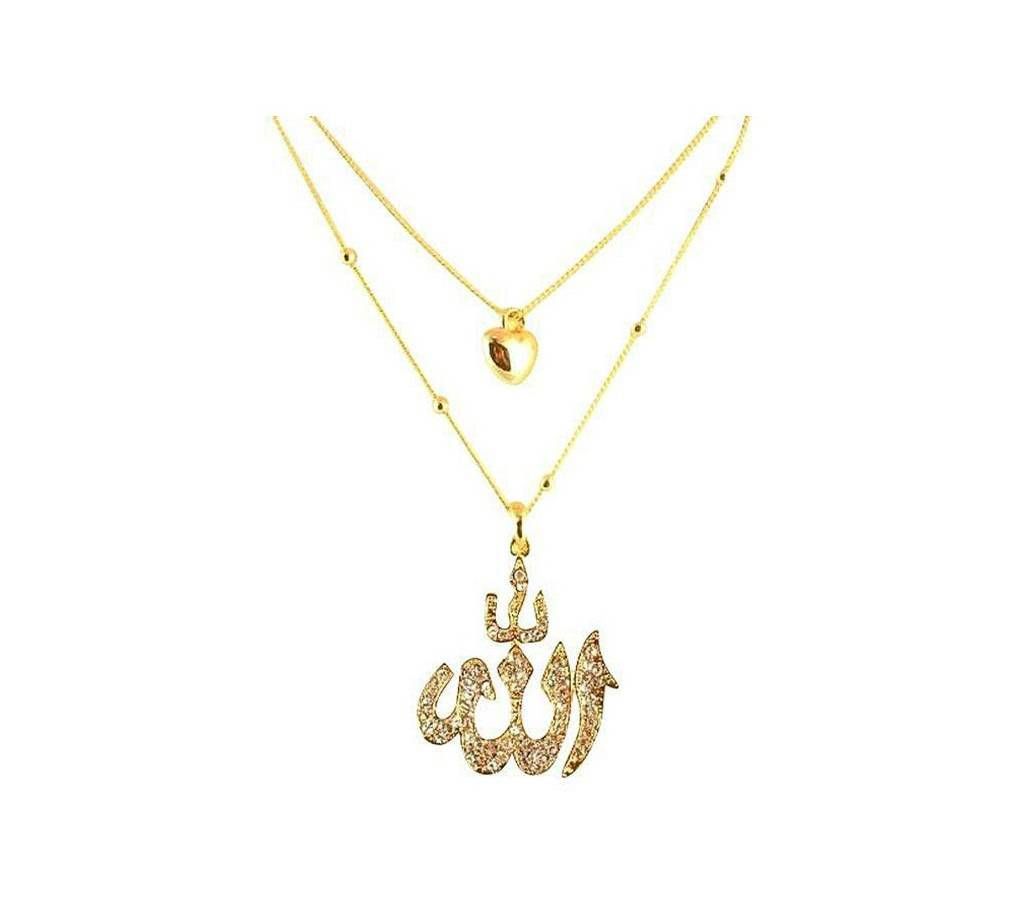 Allah Hoo Golden Necklace for Women