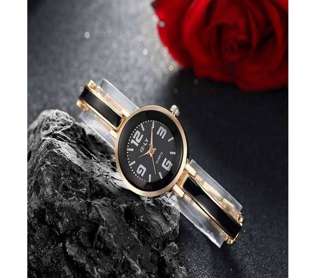Fashion Collocation Wrist Watch For Women- Black & Golden