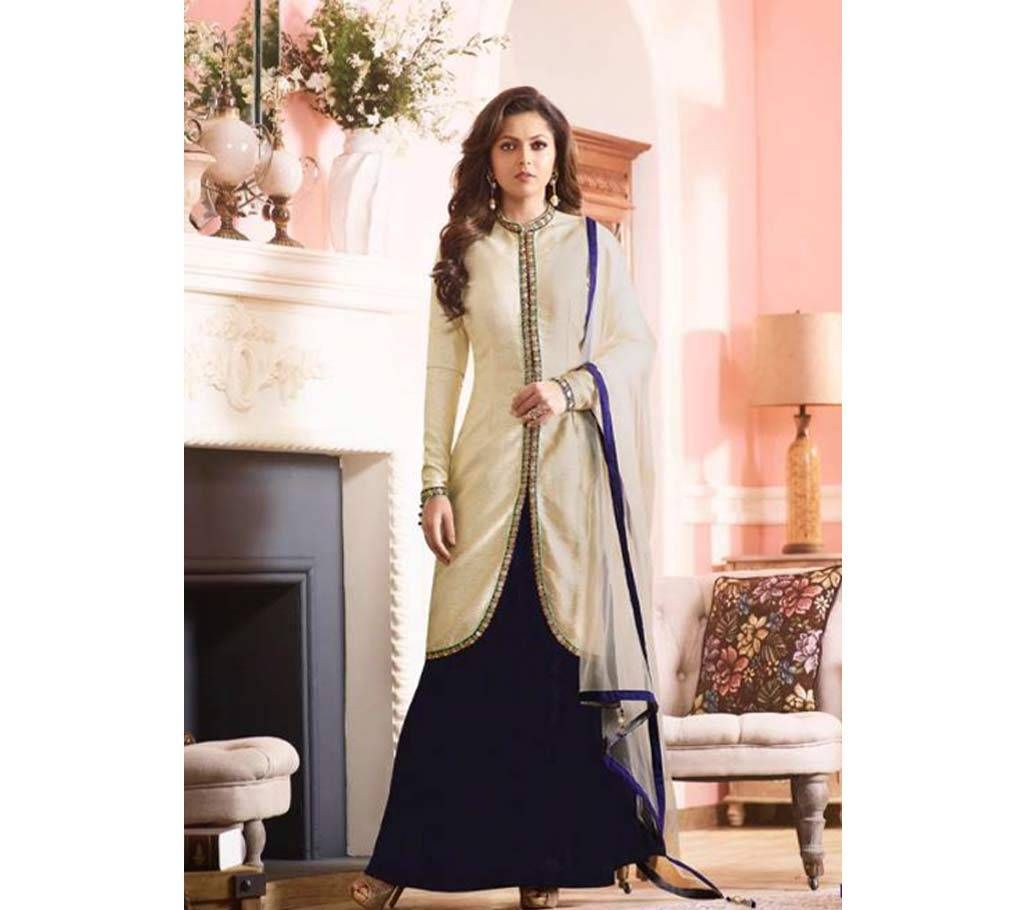 UN-STITCHED GEORGETTE WITH EMBROIDERY KOTI STYLED SALWAR KAMEEZ (COPY)
