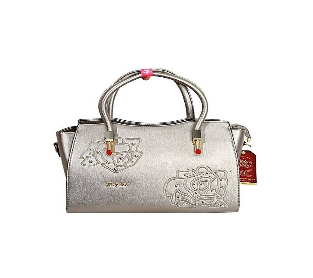 GREY SYNTHETIC HAND BAG FOR WOMEN