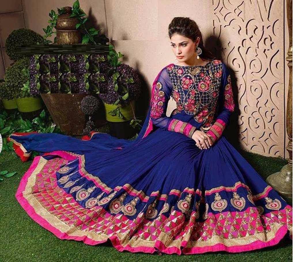 Indian Unstitched Embroidery Georgette Three pcs