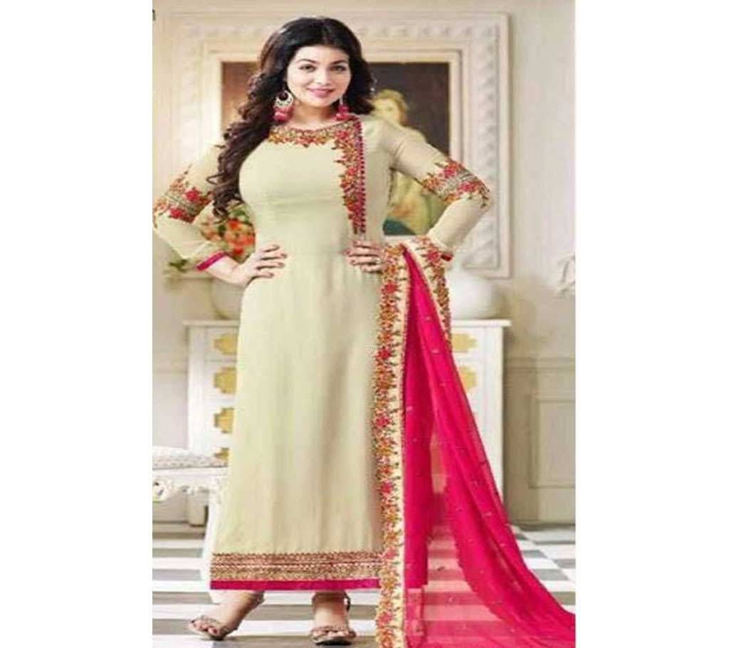 Semi-Stiched Indian Georgette Embroidery Three-pcs - Copy