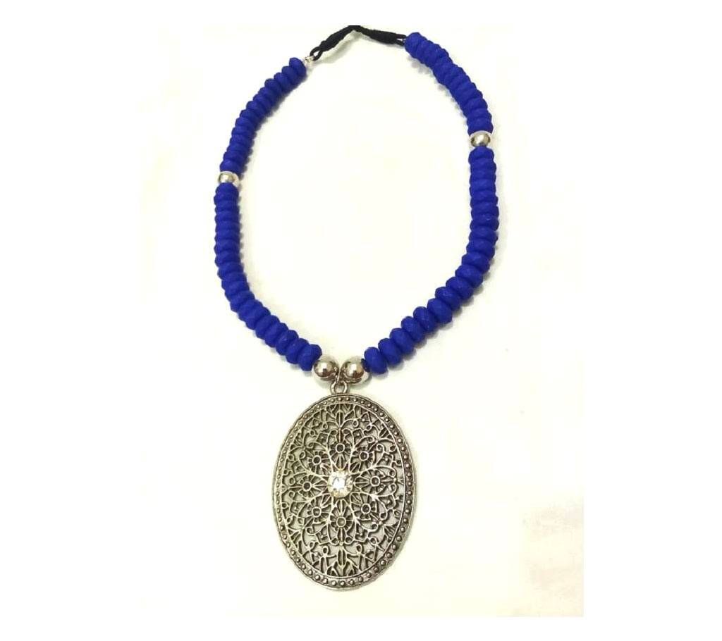 Dark Blue Belgium beaded Short pendant 