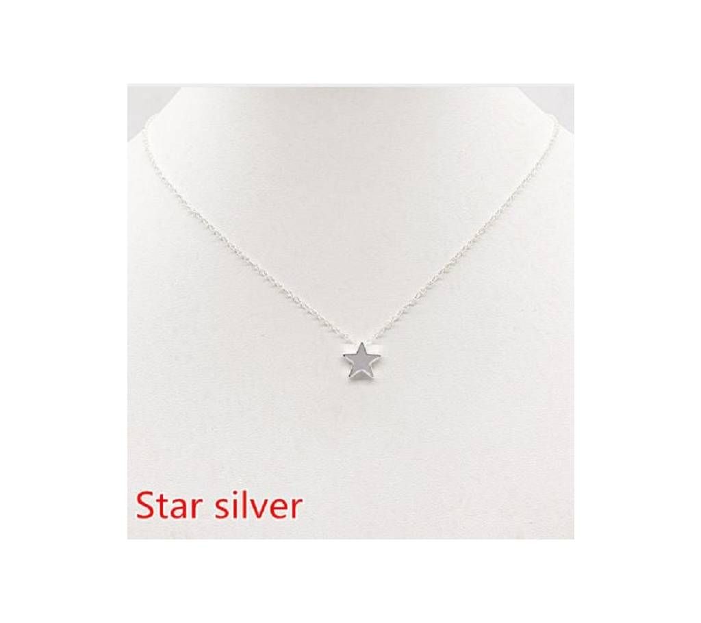New Women chocker Silver Chain star heart choker Necklace Jewelry collana Kolye Bijoux Collares Mujer Collier Femme