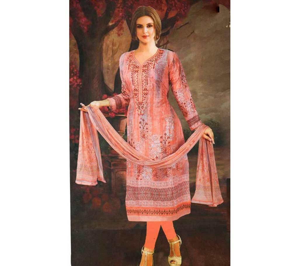 Unstitched ZUBEDA COTTON THREE PIECE DRESS FOR WOMEN