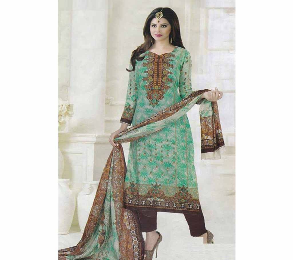 Unstitched Printed Cotton Printed lawn three Piece - Copy