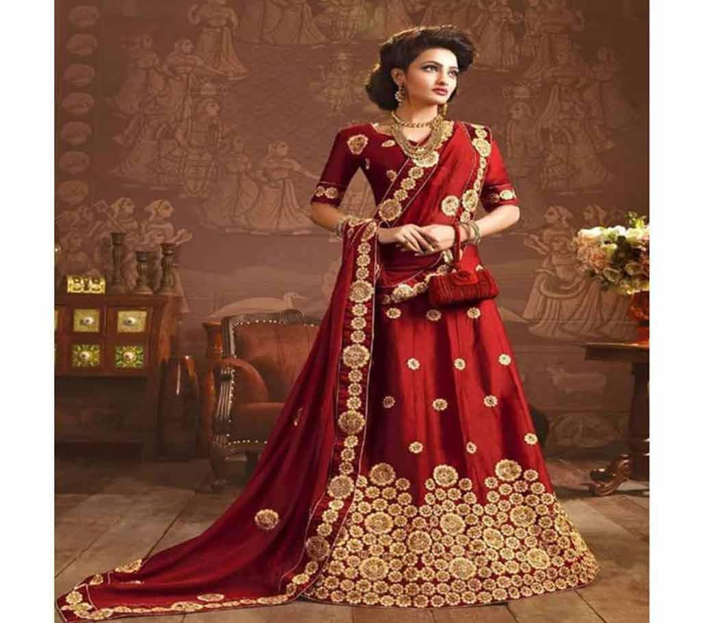 Semi-stitched Embroidery Chosa Lehenga copy