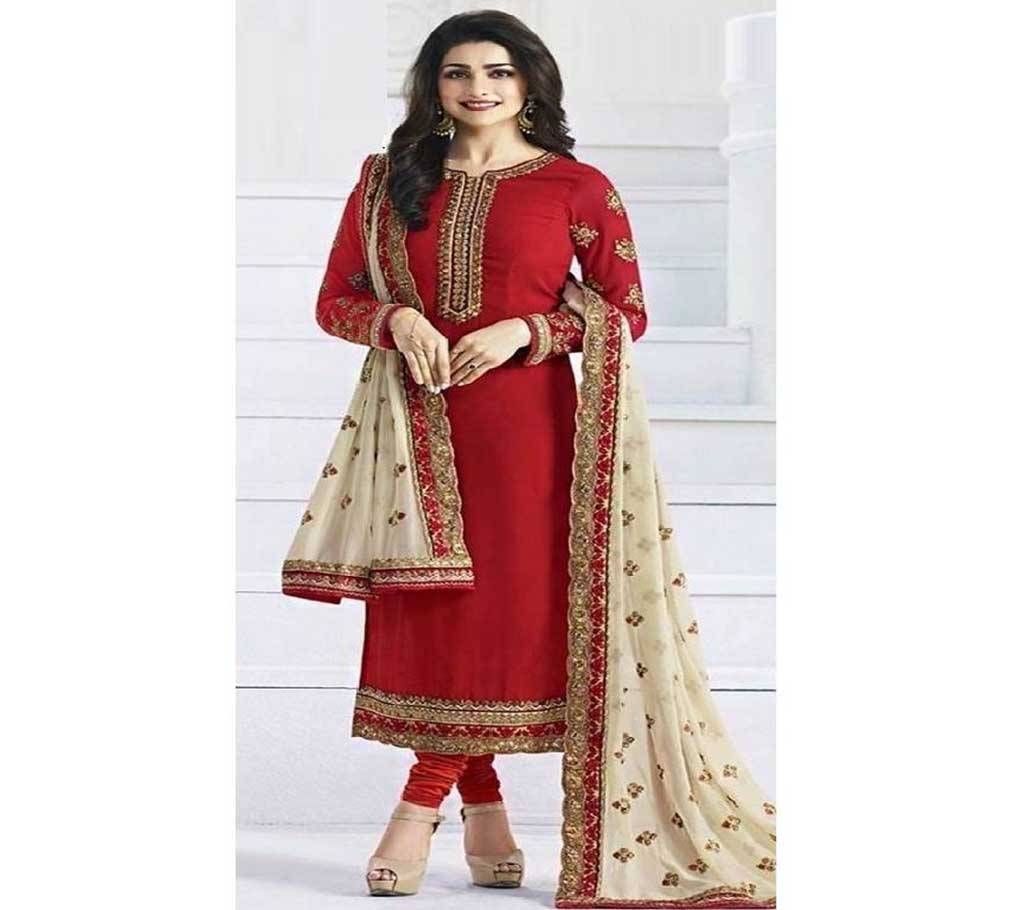 Semi-stitched Embroidery Georgette Salwar Kamiz