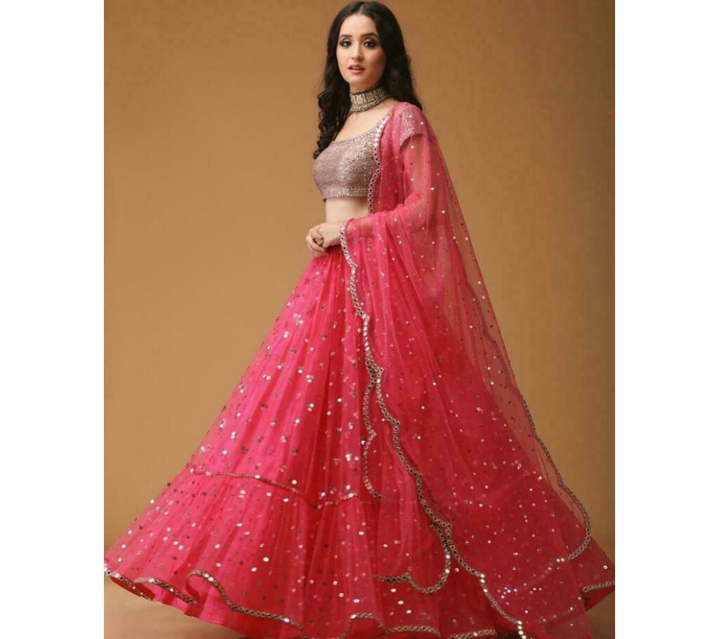 Party Special Pink Net Lehenga Choli