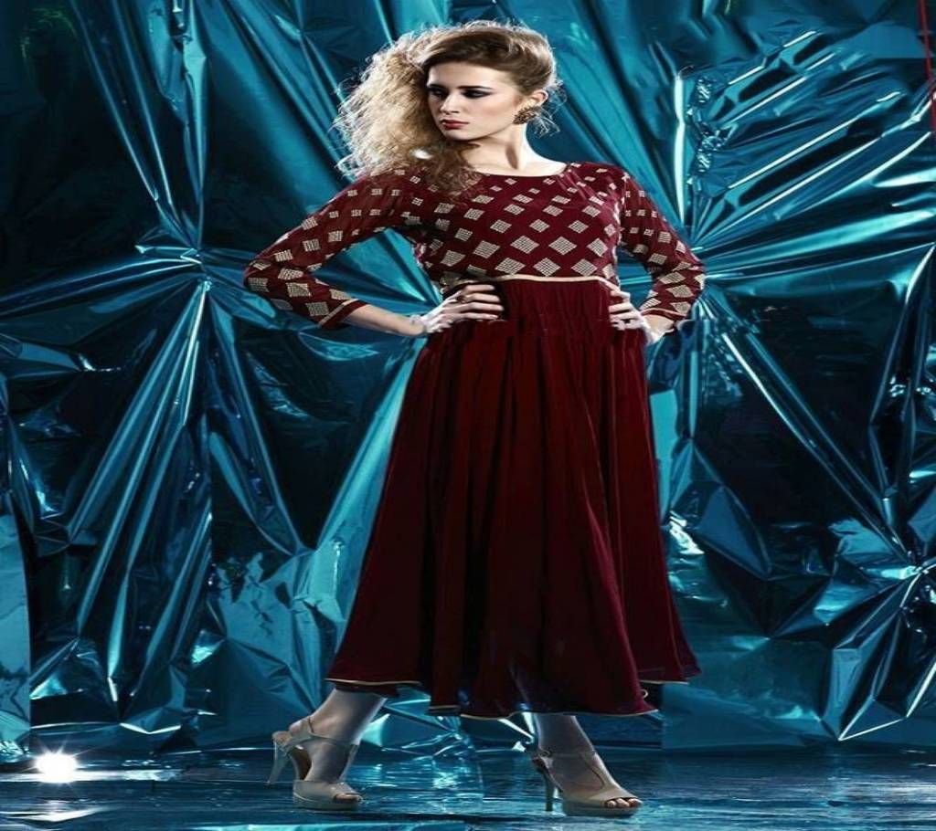 Maroon  Georgette Borka For Women