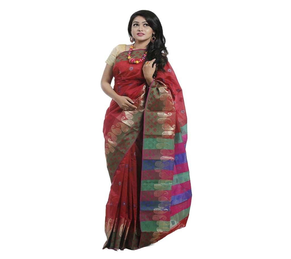 Red Color Tangail Half Silk Saree