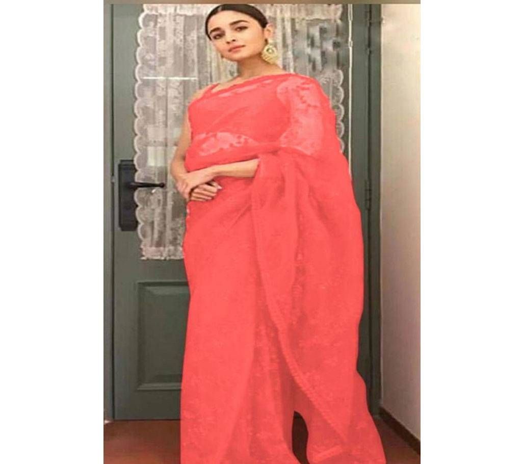 New Launching Hit Design Aaliya Bhatt Special Saree Light Orange Color- 04