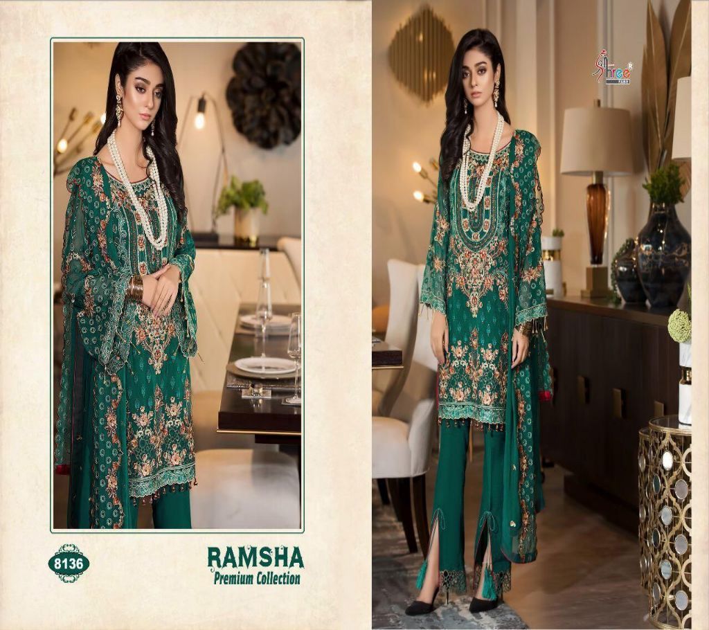 Ramsha Premium Collection By Shree Fabs  ( green)