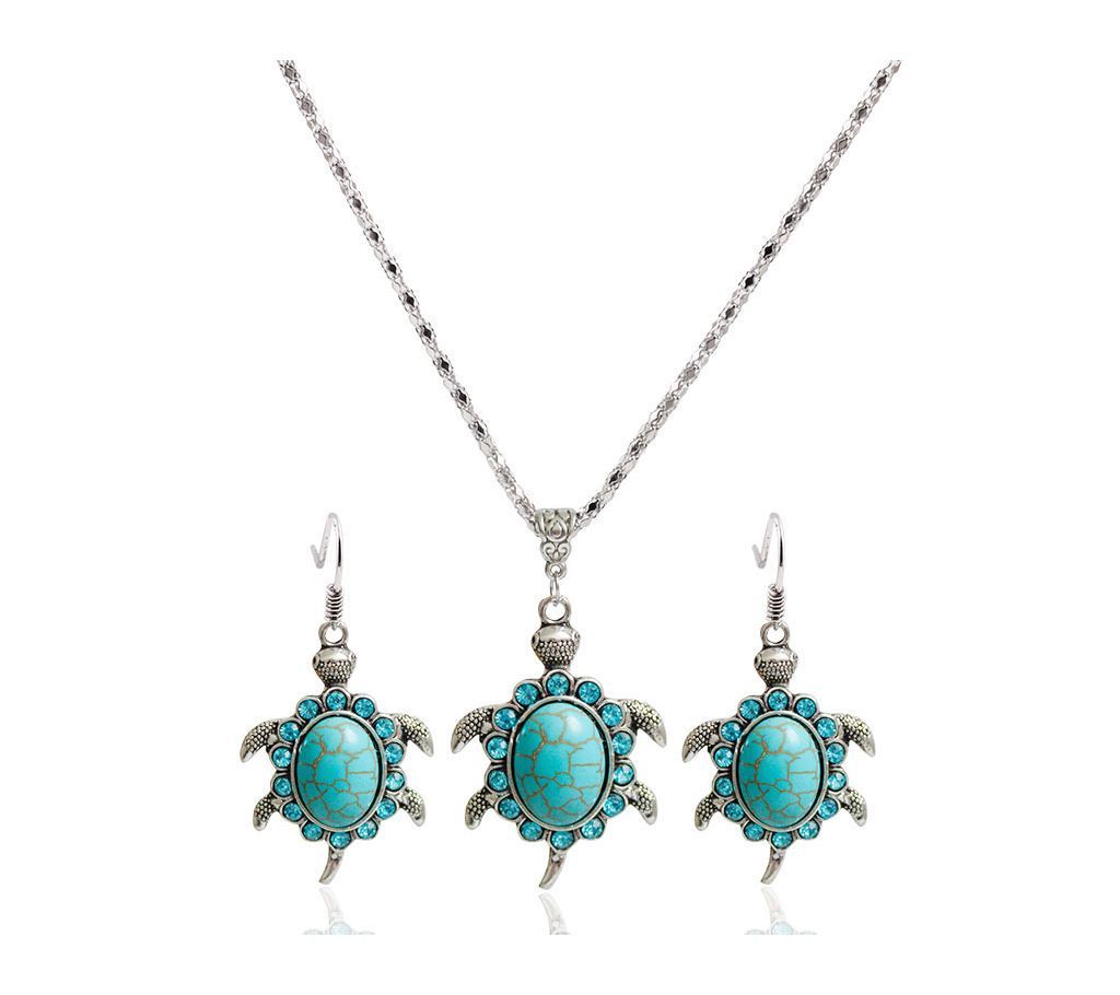 Vintage & Antique Silver Color Turtle Shaped Jewelry Set